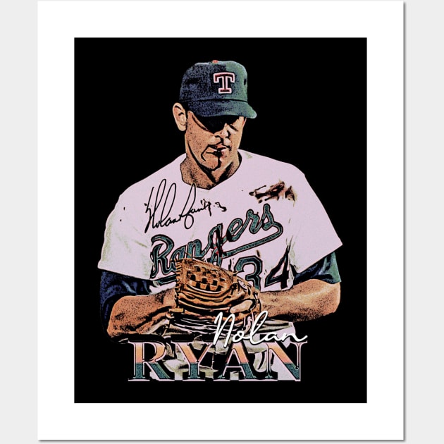 Nolan Ryan Bloody Lip Vintage Wall Art by jawiqonata